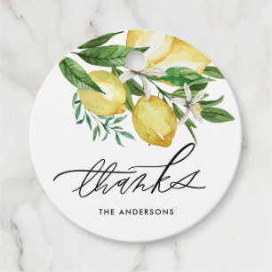 Lemon and Blossoms Summer Wedding Thank You Favour Tags