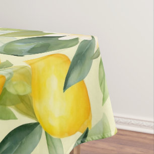 Lemon and Daisy Watercolor Pattern Tablecloth