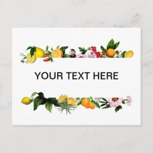 Lemon and fruit frame custom text postcard