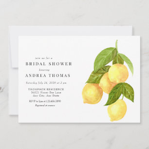 Lemon and Greenery Botanical Bridal Shower Invitation