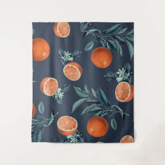 Lemon and Leaf Pattern VI Tapestry