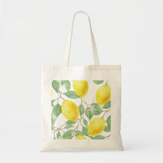 Lemon and leaf tote bag