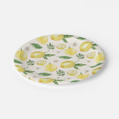 Lemon and Leaves Pattern Paper Plates (Angled)