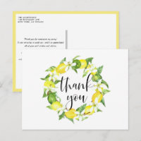 Lemon and Lemon Blossoms Wreath Summer Thank You