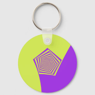 Lemon and Lilac Spiral Key Chain