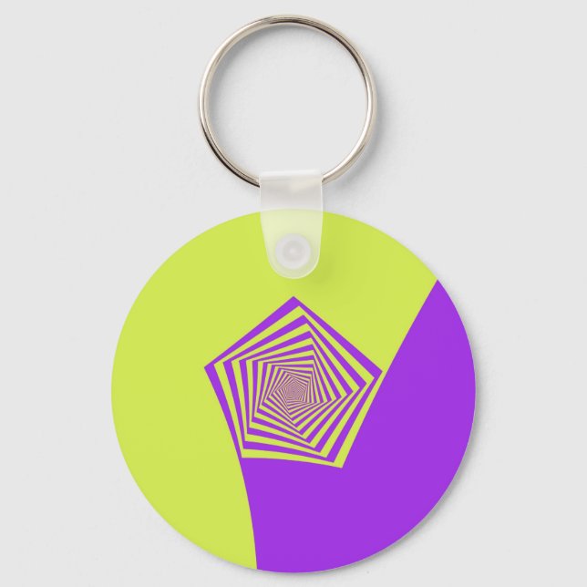 Lemon and Lilac Spiral Key Chain (Front)