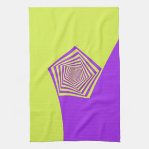 Lemon and Lilac Spiral Kitchen Towel