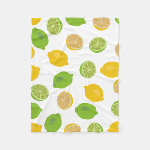 Lemon and Lime Pattern Fleece Blanket