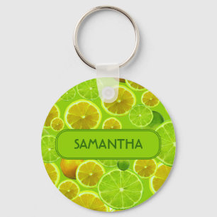 LEMON AND LIME PERSONALIZE KEYCHAIN