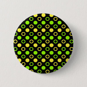 Lemon and Lime Rings and Polka Dots by STaylor 2 Inch Round Button