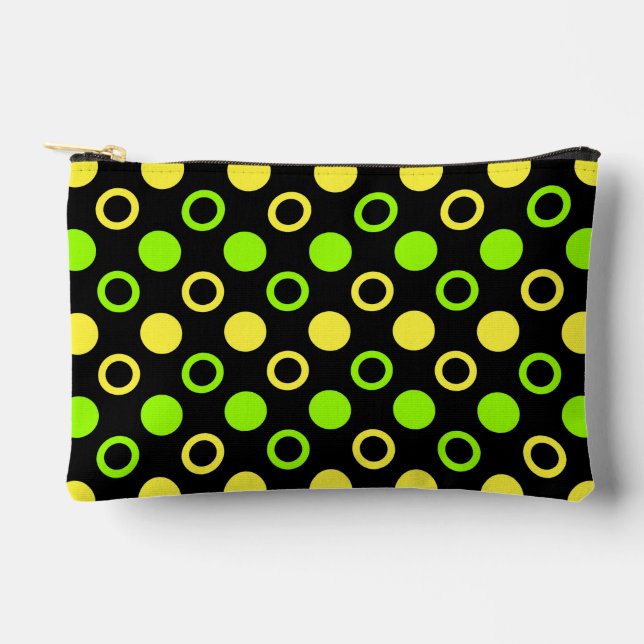 Lemon and Lime Rings and Polka Dots by STaylor Accessory Pouch (Front)