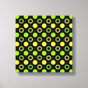 Lemon And Lime Rings And Polka Dots by STaylor Canvas Print