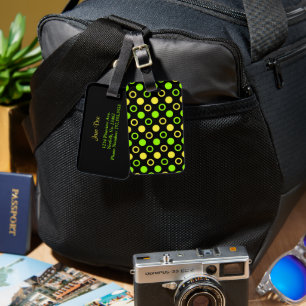 Lemon and Lime Rings and Polka Dots by STaylor Luggage Tag