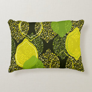 Lemon and lime seamless pattern. accent pillow
