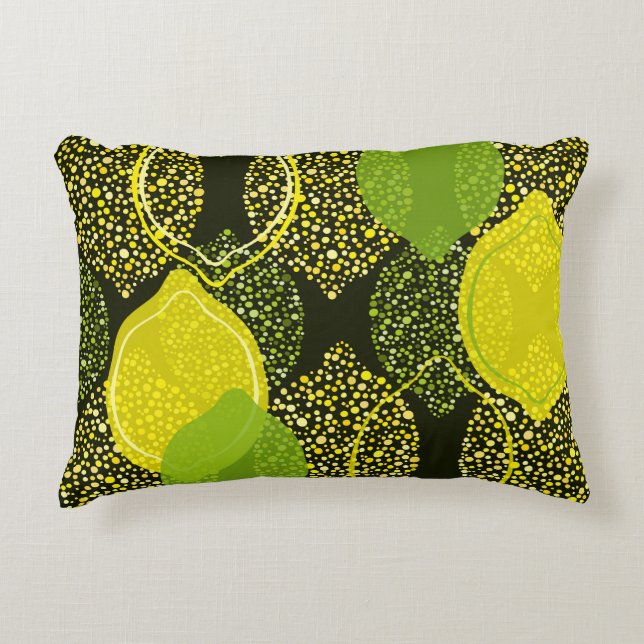 Lemon and lime seamless pattern. accent pillow (Front)