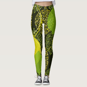 Lemon and lime seamless pattern. leggings