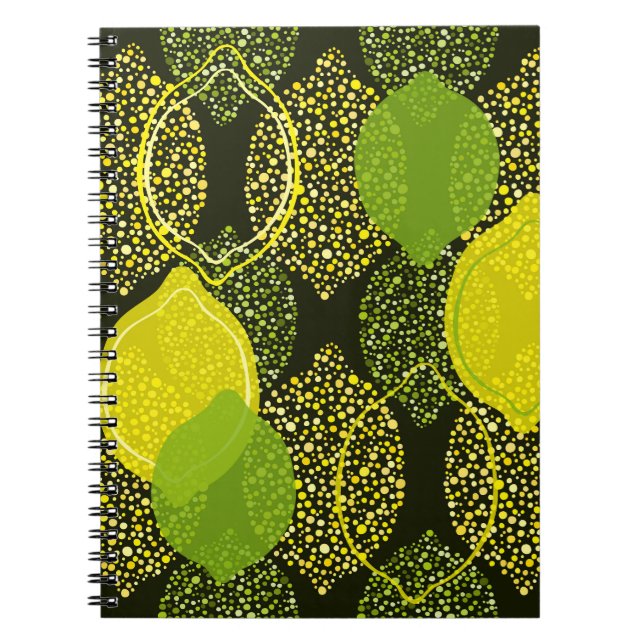 Lemon and lime seamless pattern. notebook (Front)