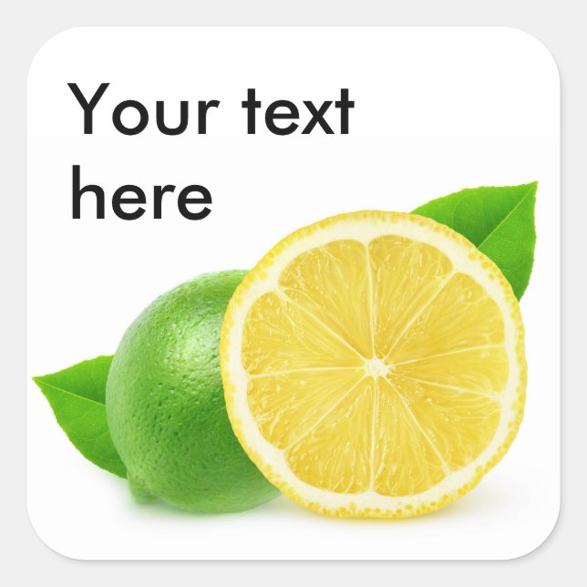 Lemon and lime square sticker (Front)