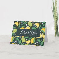 Lemon and Limes Fruit Pattern Thank You