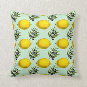 Lemon and olives Forever Throw Pillow
