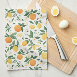 Lemon And Orange Citrus Pattern Kitchen Towel