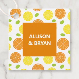 Lemon and Orange Wedding or Bridal Shower Gift Favour Tags