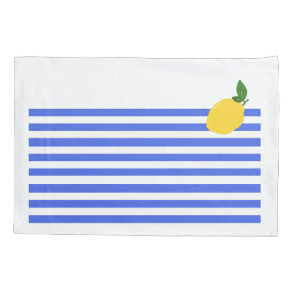 Lemon and stripes Single Pillowcase, Standard Size Pillowcase