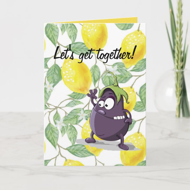 Lemon and the Eggplant Invitation Card (Front)