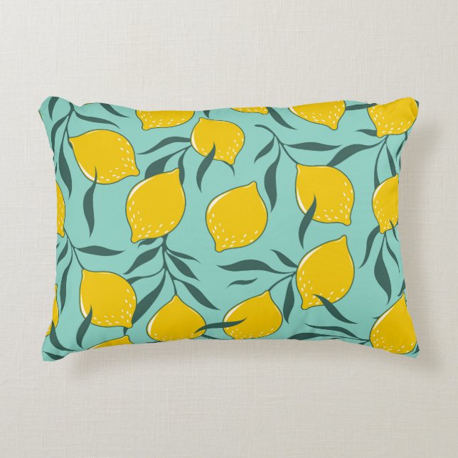 Lemon Art Fashion Abstract Seamless Accent Pillow (Front)