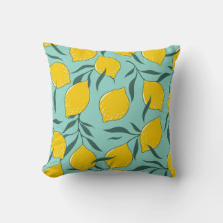 Lemon Art Fashion Abstract Seamless Throw Pillow