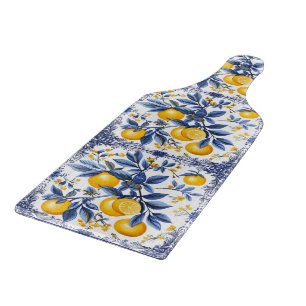 🍋 Lemon Azulejo with blue elements Cutting Board