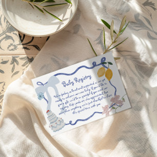 Lemon Baby Boy Gift Registry Details Enclosure Card