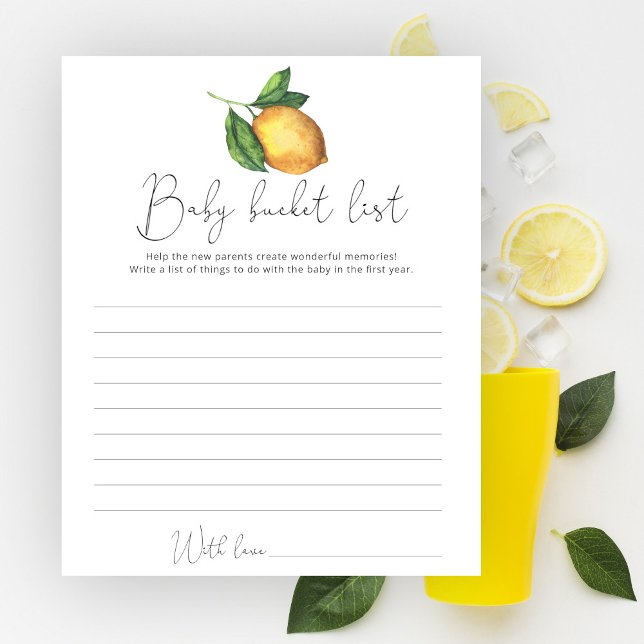 Lemon baby shower Baby bucket list game (Creator Uploaded)