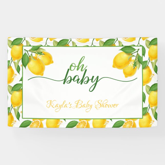 Lemon Baby Shower Banner - Oh Baby (Horizontal)