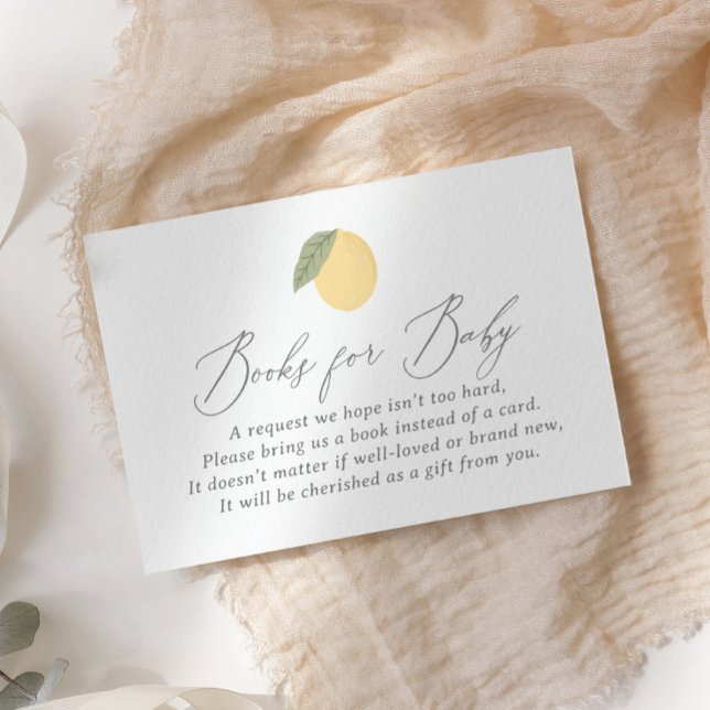 Lemon Baby Shower Books for Baby Enclosure Card (Creator Uploaded)