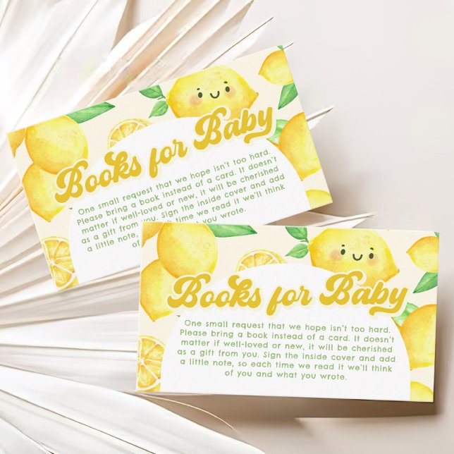 Lemon Baby Shower Books for Baby Enclosure Card (Creator Uploaded)