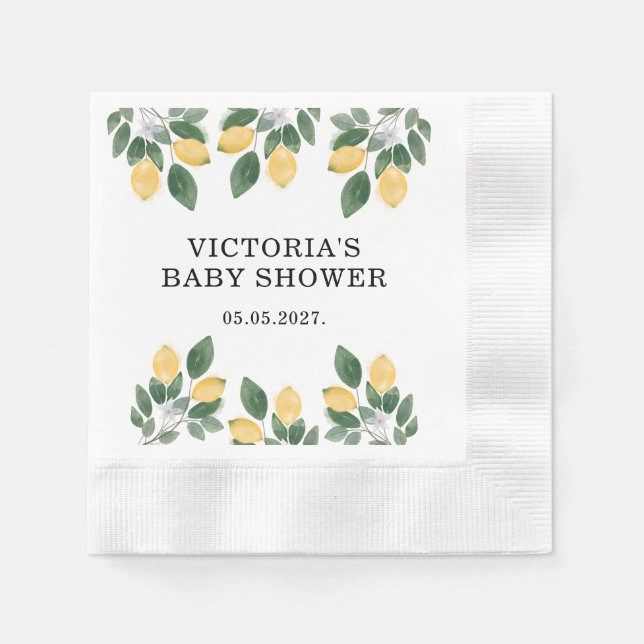 Lemon Baby Shower Candy  Napkin (Front)