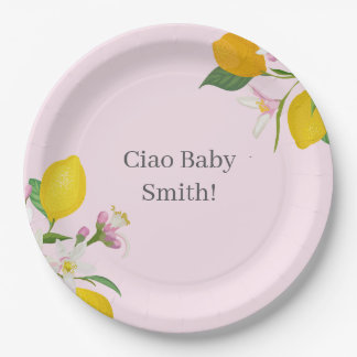 Lemon Baby Shower, Ciao Baby, Italian Theme Paper Plate