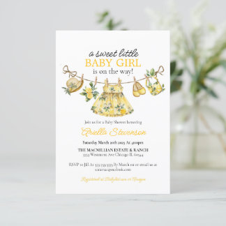 Lemon Baby shower, citrus baby shower, lemon baby Invitation