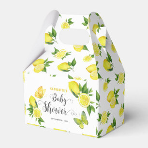 Lemon Baby Shower Cute Citrus Botanical Custom Favor Box