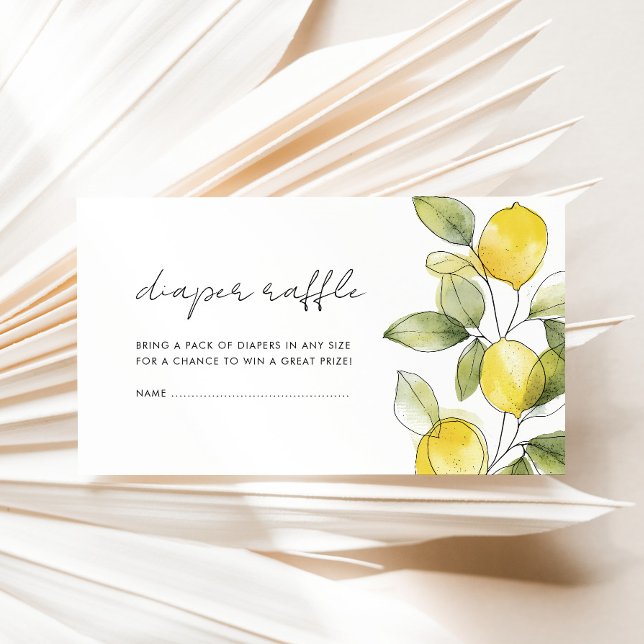 Lemon Baby Shower Diaper Raffle Enclosure Card (Creator Uploaded)