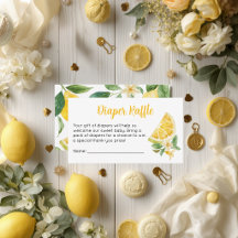 Lemon Baby Shower Diaper Raffle Ticket