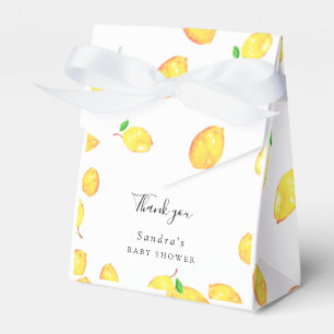 Lemon Baby Shower Elegant Thank you Script Frame Favor Box