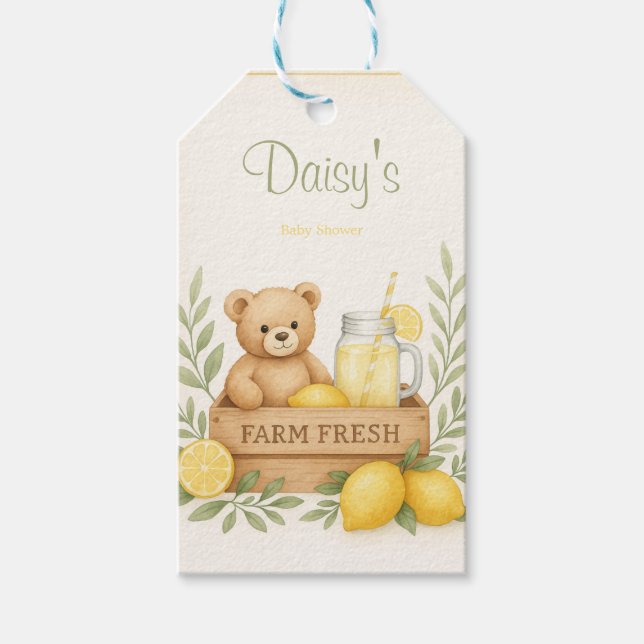 Lemon Baby Shower Favour Tags  (Front)