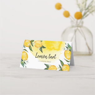 Lemon Baby Shower Food Tent Place Card