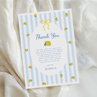 Lemon Baby Shower Gender Neutral Thank You Card