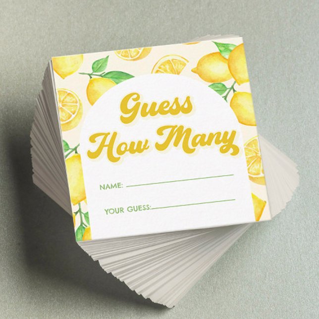 Lemon Baby Shower Guess How Many Enclosure Card (Creator Uploaded)