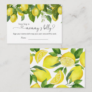 Lemon  Baby Shower How Big Is Mommy's Belly Enclosure Card