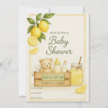 Lemon Baby Shower Invitation