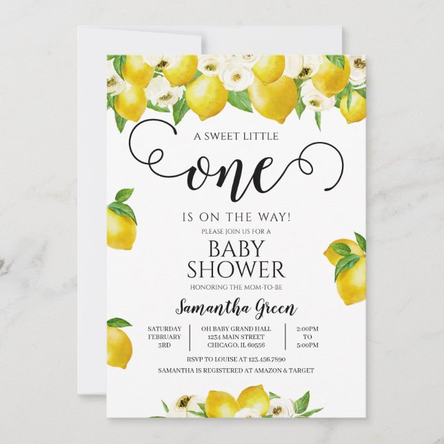 Lemon Baby Shower Invitation (Front)